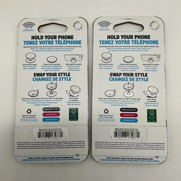 Popsockets Set of 2 Blue Nebula Expandable Galaxy Phone Grip - Picture 4 of 4